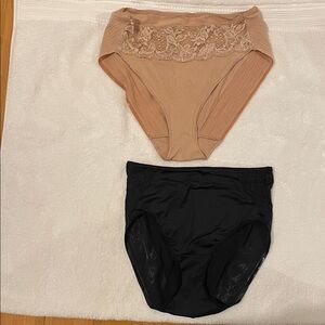Soma panties size medium. Black modern brief and tan high leg